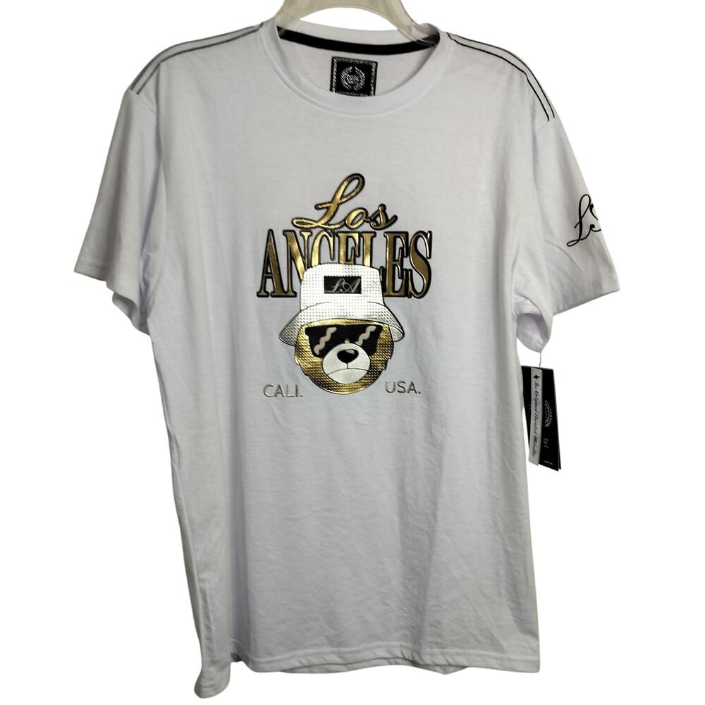 M1070) CR-24 Chrome Edge Los Angeles Cali USA White Short Sleeve Tee Medium